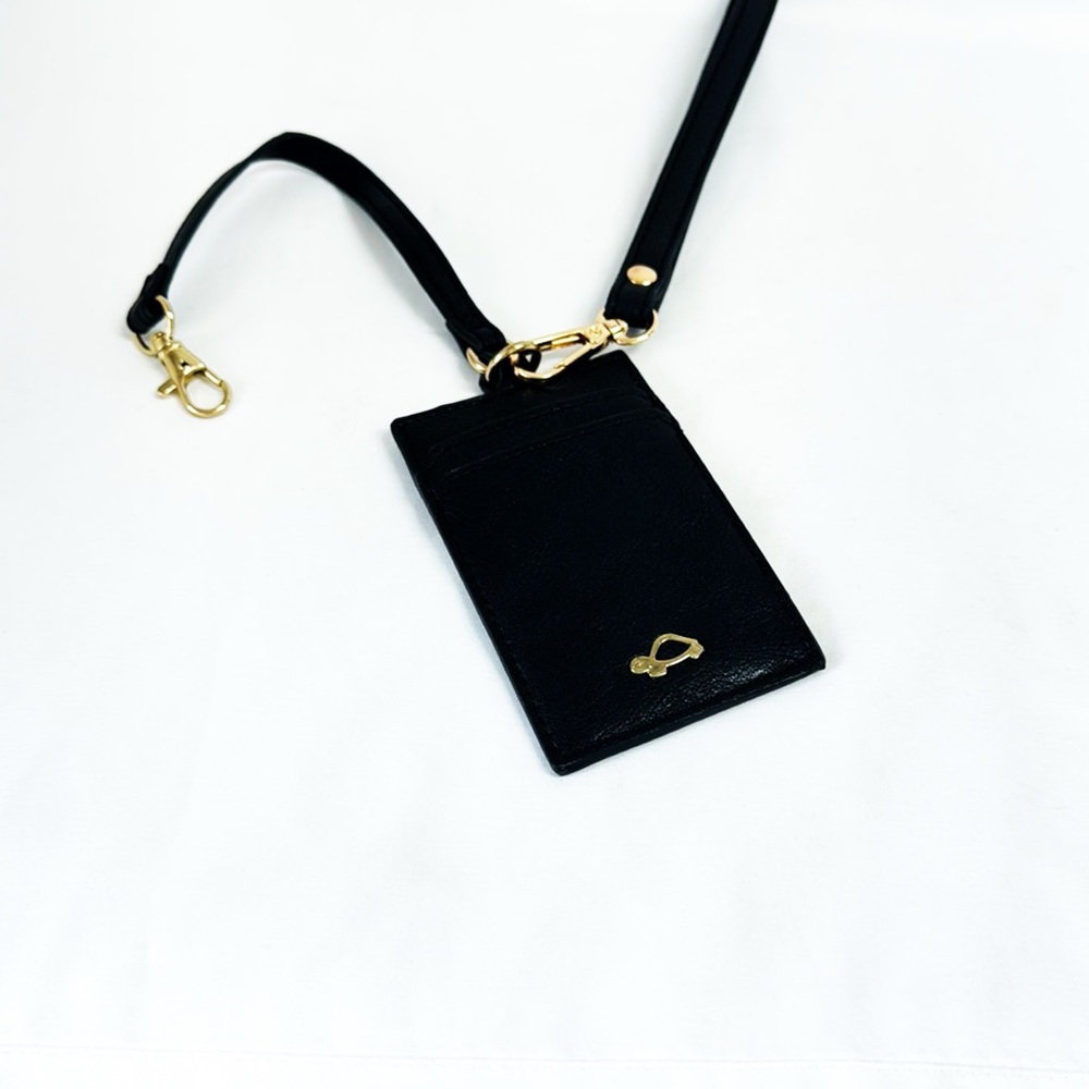 LEATHER Luggage Tag With Gold Hardware & Removable Wrist Strap